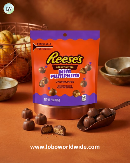 Reese's Unwrapped Chocolate Peanut Butter Mini Halloween Pumpkins, 7 oz.