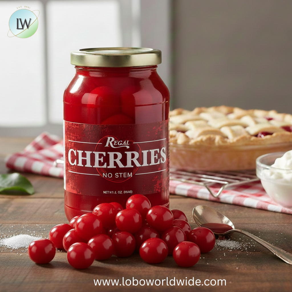 Regal 16 oz. Red Maraschino Cherries without Stems