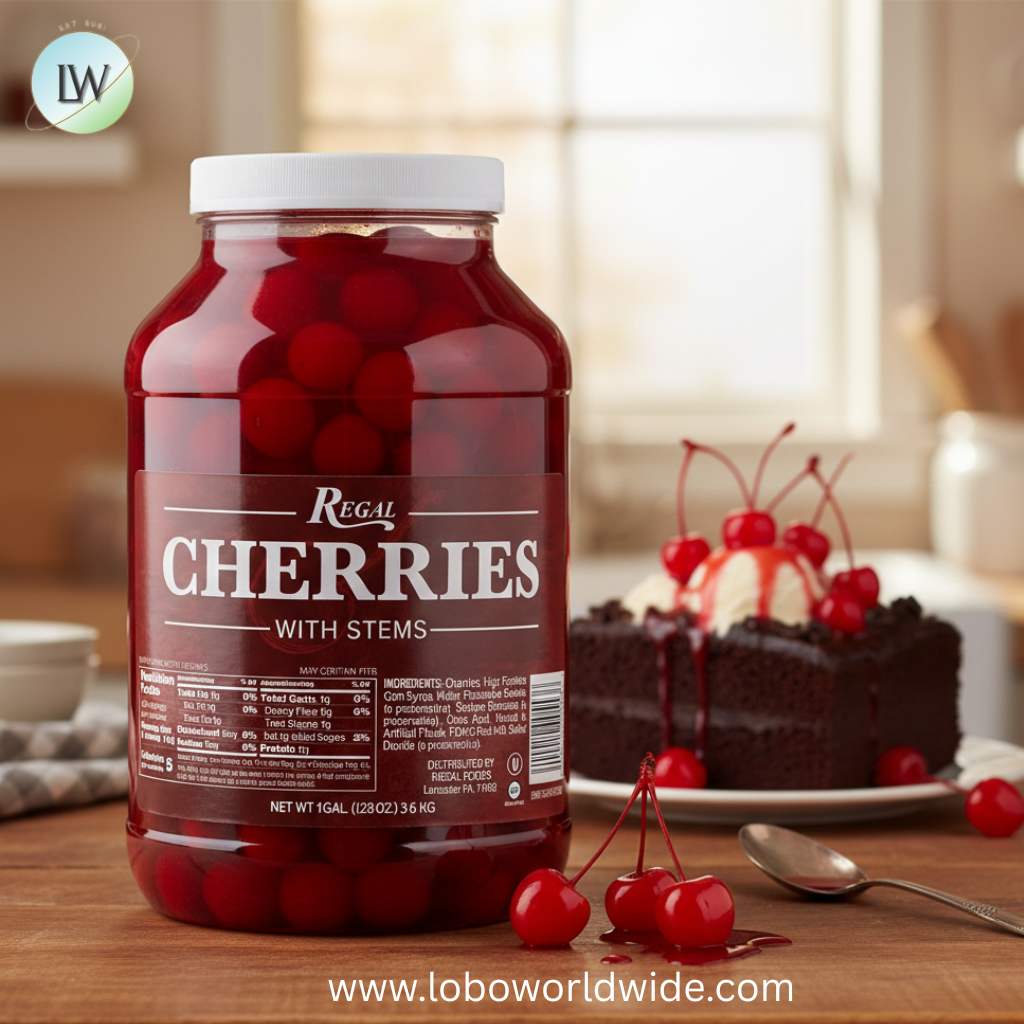 Regal Maraschino Cherries with Stems - 1 Gallon