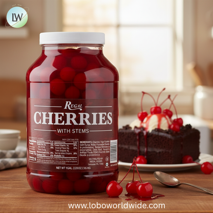 Regal Maraschino Cherries with Stems - 1 Gallon