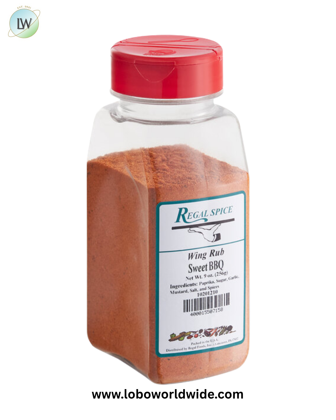 Regal Sweet BBQ Wing Rub 9 oz.