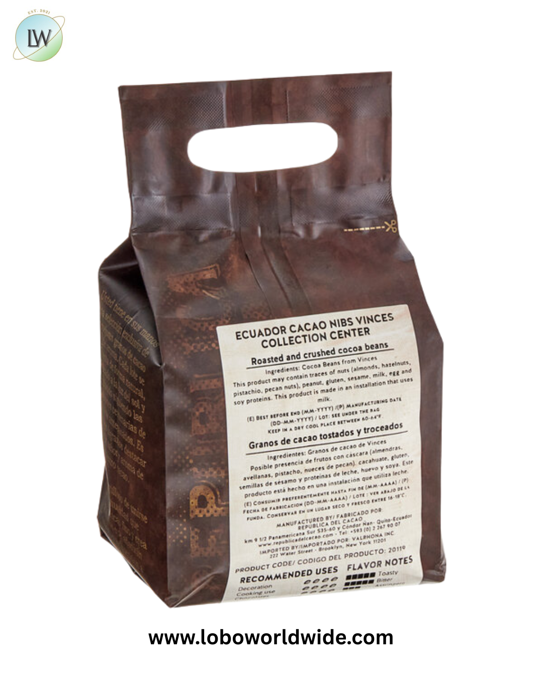 Republica del Cacao Vinces Cacao Nibs 2.2 lb.