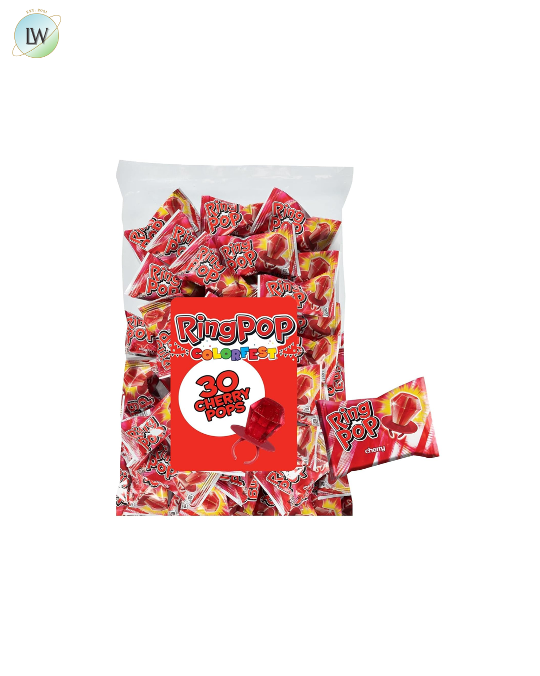 Ring Pop Individually Wrapped Lollipops, 0.5 oz, 30 ct. (Various Flavours)