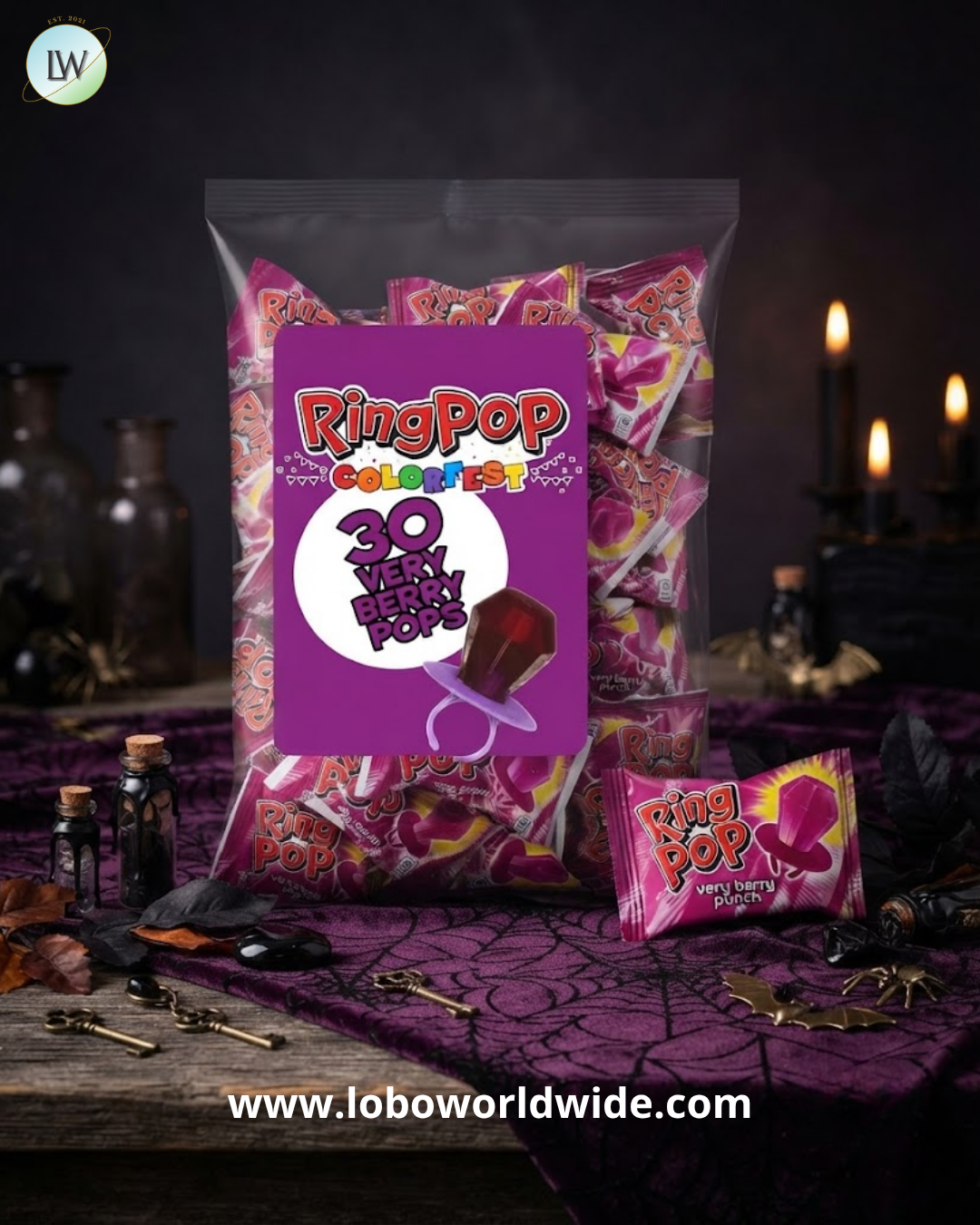 Ring Pop Individually Wrapped Lollipops, 0.5 oz, 30 ct. (Various Flavours)