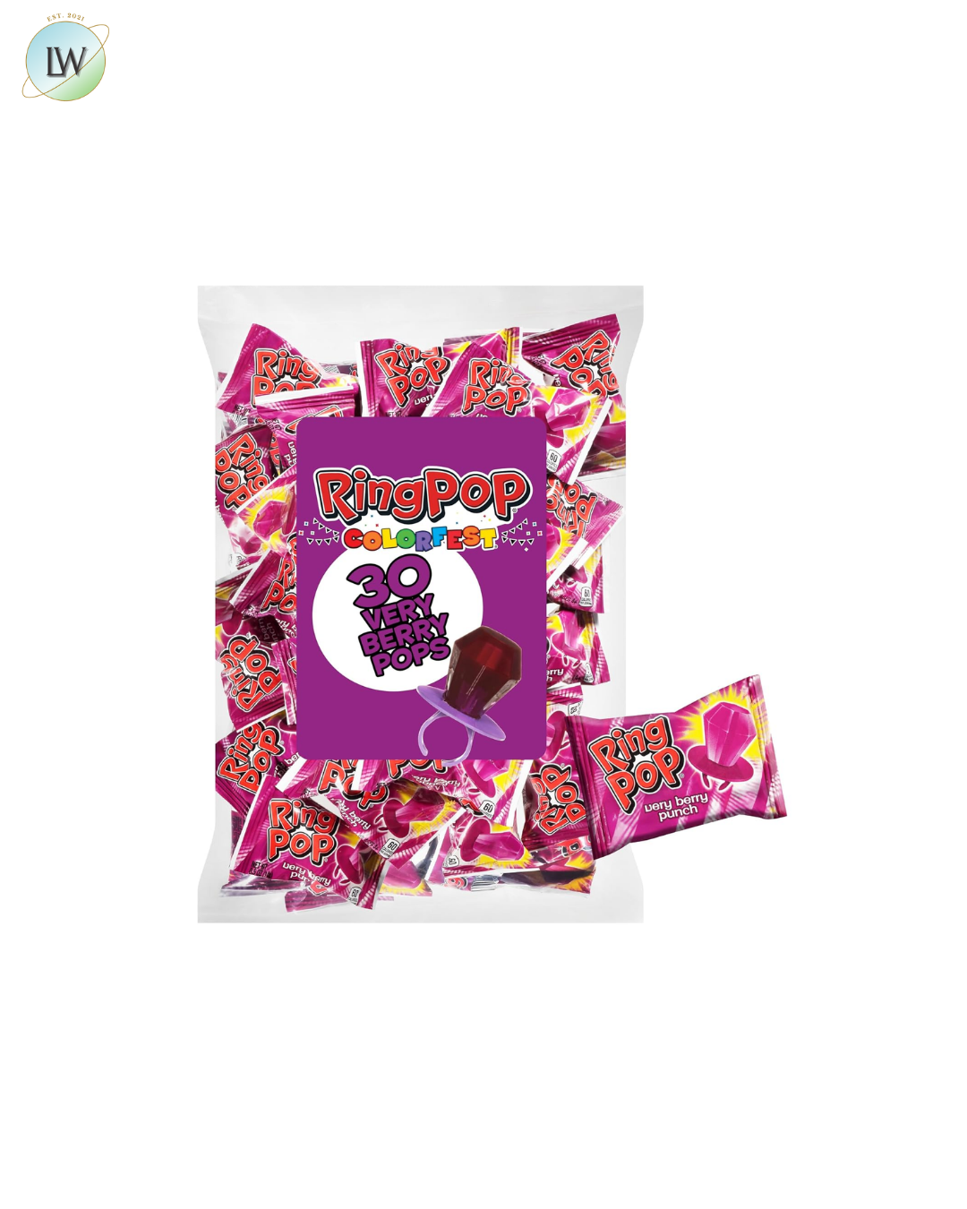 Ring Pop Individually Wrapped Lollipops, 0.5 oz, 30 ct. (Various Flavours)