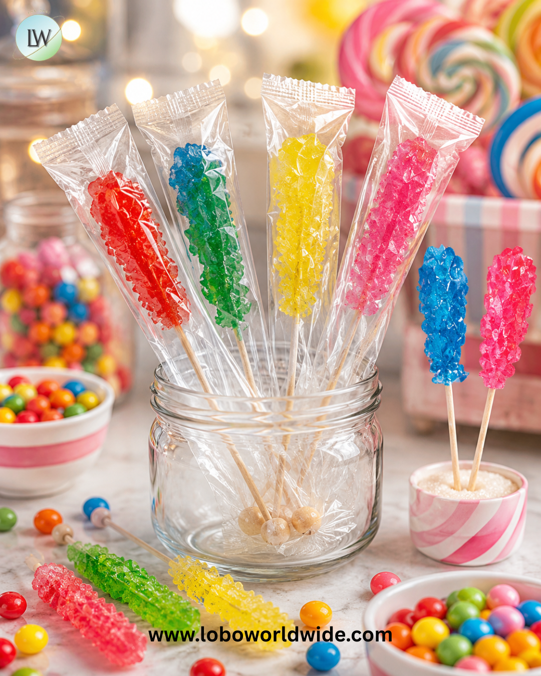 Rock Candy Crystal Sticks Assorted - 72ct Box