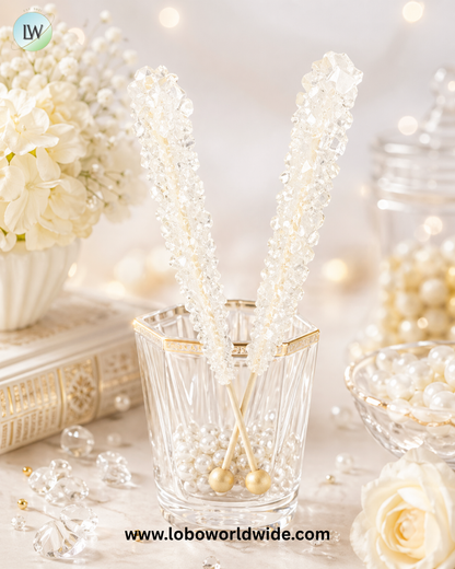Rock Candy Sticks White 36 Piece