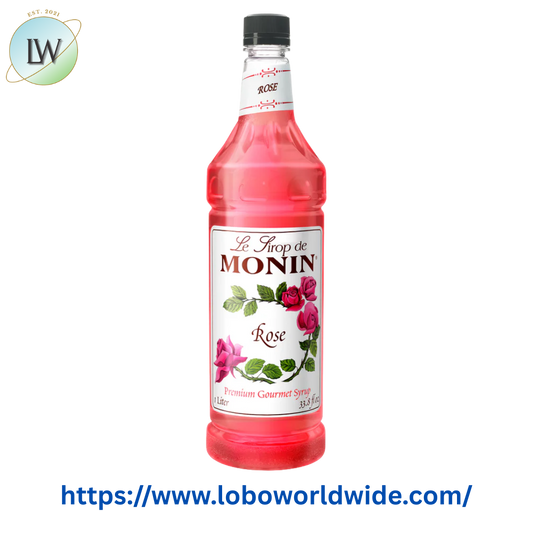 Monin Premium Rose Flavoring Syrup 1 Liter