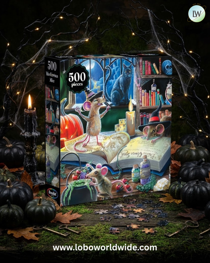 RoseArt - Halloween Mischievous Mice - 500 Piece - Bewitching Mouse Puzzle for Adults