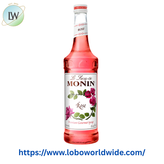 Monin Premium Rose Flavoring Syrup 750 mL