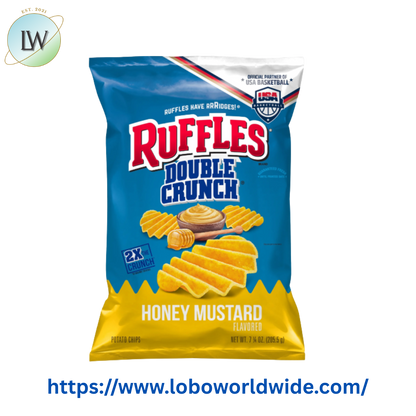 Ruffles Double Crunch, Honey Mustard Flavored Potato Chips, 7.25 oz Bag