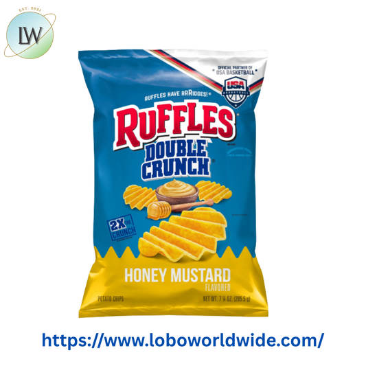 Ruffles Double Crunch, Honey Mustard Flavored Potato Chips, 7.25 oz Bag