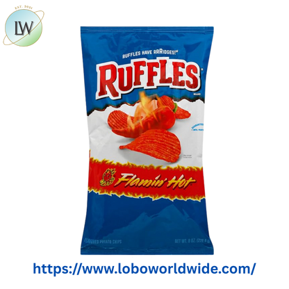 Ruffles Flamin' Hot Flavored Potato Snack Chips, 8.0 oz Bag