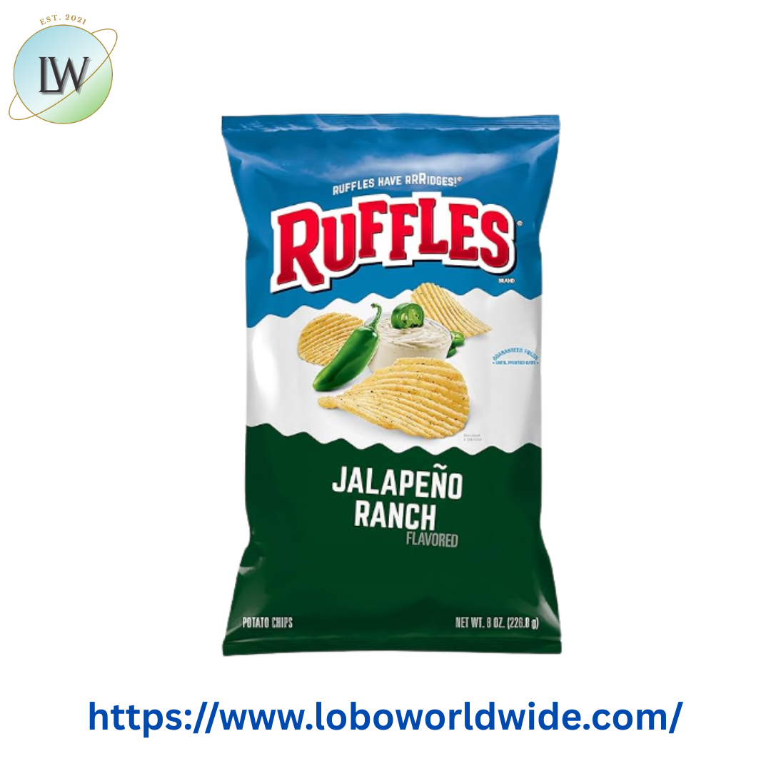 Ruffles Potato Chips Jalapeno Ranch Flavored 8.0 oz Bag – Lobo ...