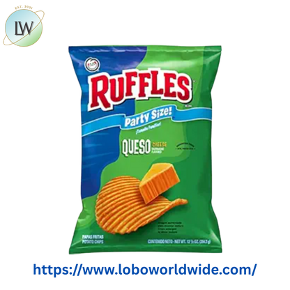 Ruffles Potato Chips, Queso, 12.5 oz Bag