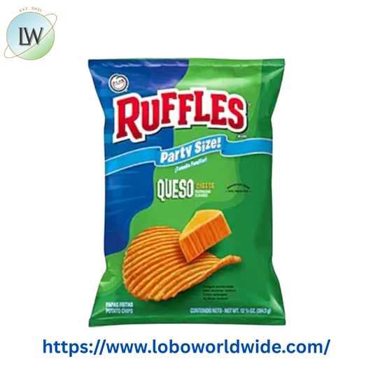 Ruffles Potato Chips, Queso, 12.5 oz Bag