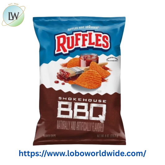 Ruffles Smokehouse BBQ Naturally and Artificially Flavored Potato Chips, 8 oz