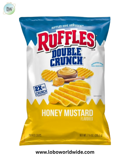 Ruffles Double Crunch, Honey Mustard Flavored Potato Chips, 7.25 oz Bag