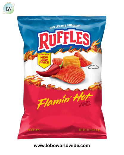 Ruffles Flamin' Hot Flavored Potato Snack Chips, 8.0 oz Bag