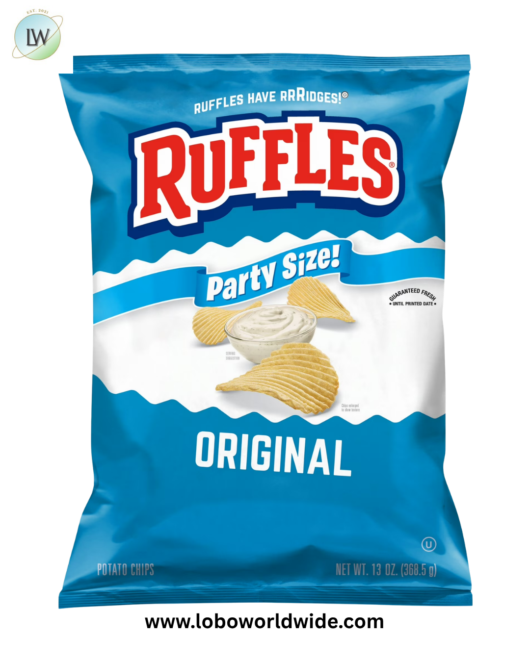 Ruffles Original Flavor Potato Snack Chips,Party Size, 13 Ounce Bag