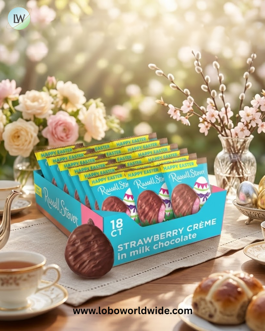 Russell Stover Easter Strawberry Crème Milk Chocolate Easter Egg, 1.3 oz each (Pack of 18)