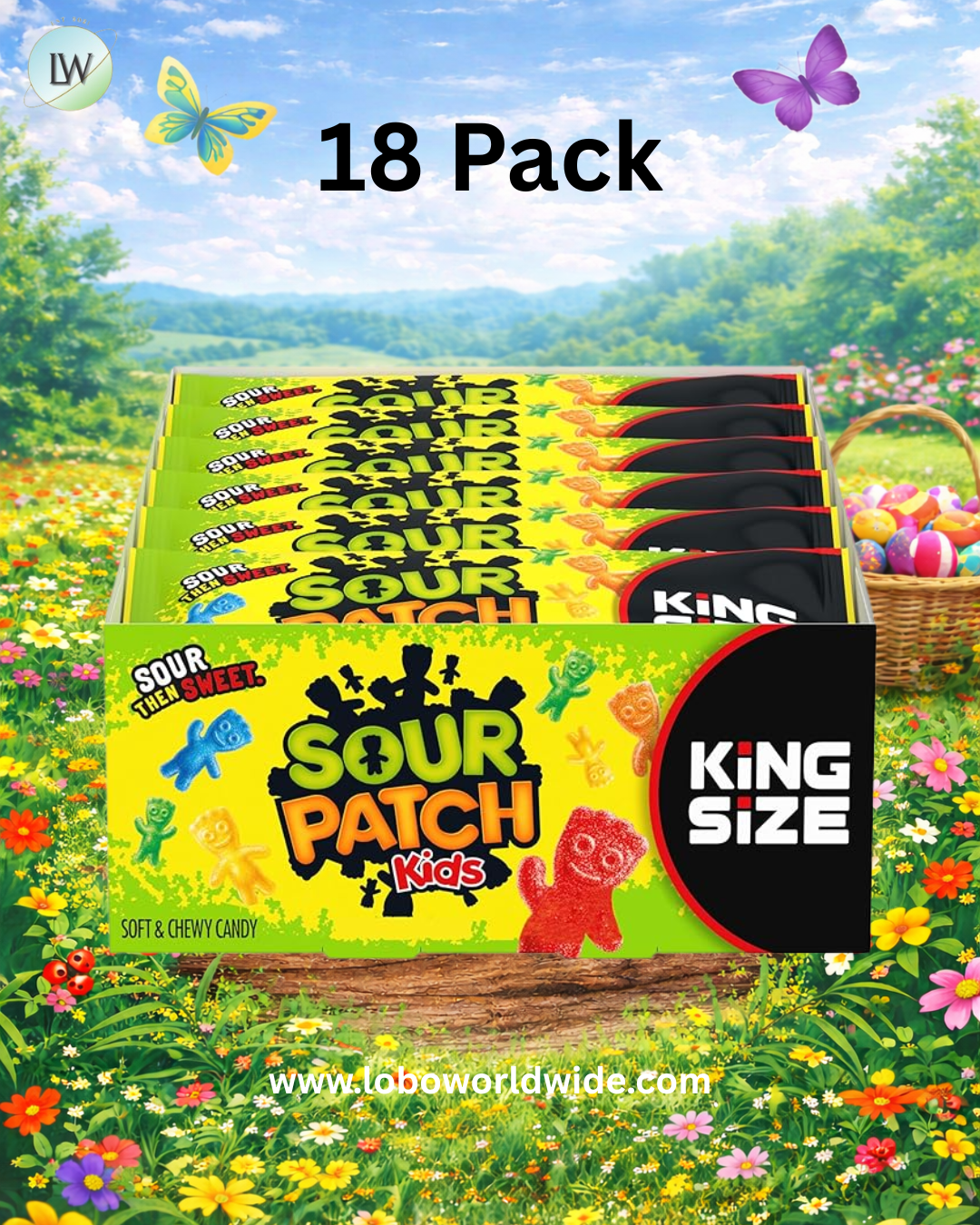 SOUR PATCH KIDS Soft & Chewy Candy, King Size, Bulk Candy