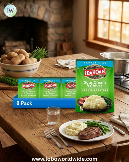 (8 pack) Idahoan Mashed Potatoes Family Size Side Dish, 8 oz