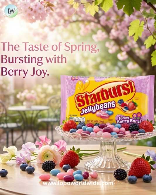 STARBURST Berry Burst Jellybean Easter Candy, Jelly Beans for Filling Eggs, Easter Basket Stuffers, 14 Ounce Bag