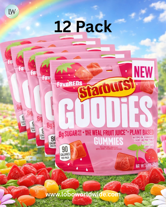 STARBURST GOODIES FaveREDS Plant-Based Fruit Gummy Candy, 1.8 Oz Bag