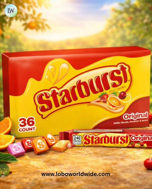 STARBURST Original Full Size Fruit Chews Candy Bulk, Chewy Candy for Parties, 2.07 oz (36 Single Packs)