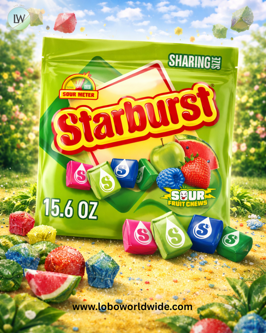 STARBURST Sour Chewy Candy Individually Wrapped Fruit Chew, Sharing Size, 15.6 Oz Resealable Bag
