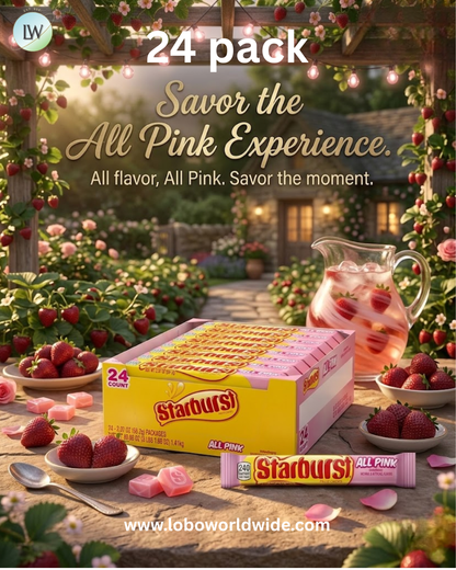 STARBURST FaveREDS Chewy Candy Bulk Pack, 24 Full Size Packs, Red Candy Bulk Box