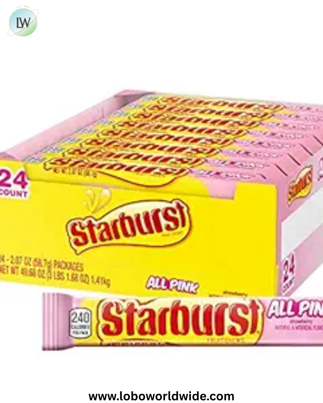 STARBURST FaveREDS Chewy Candy Bulk Pack, 24 Full Size Packs, Red Candy Bulk Box