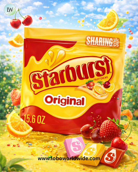 STARBURST Chewy Candy, Sharing Size, Individually Wrapped Fruit Chews Candy, 15.6 oz Resealable Bag