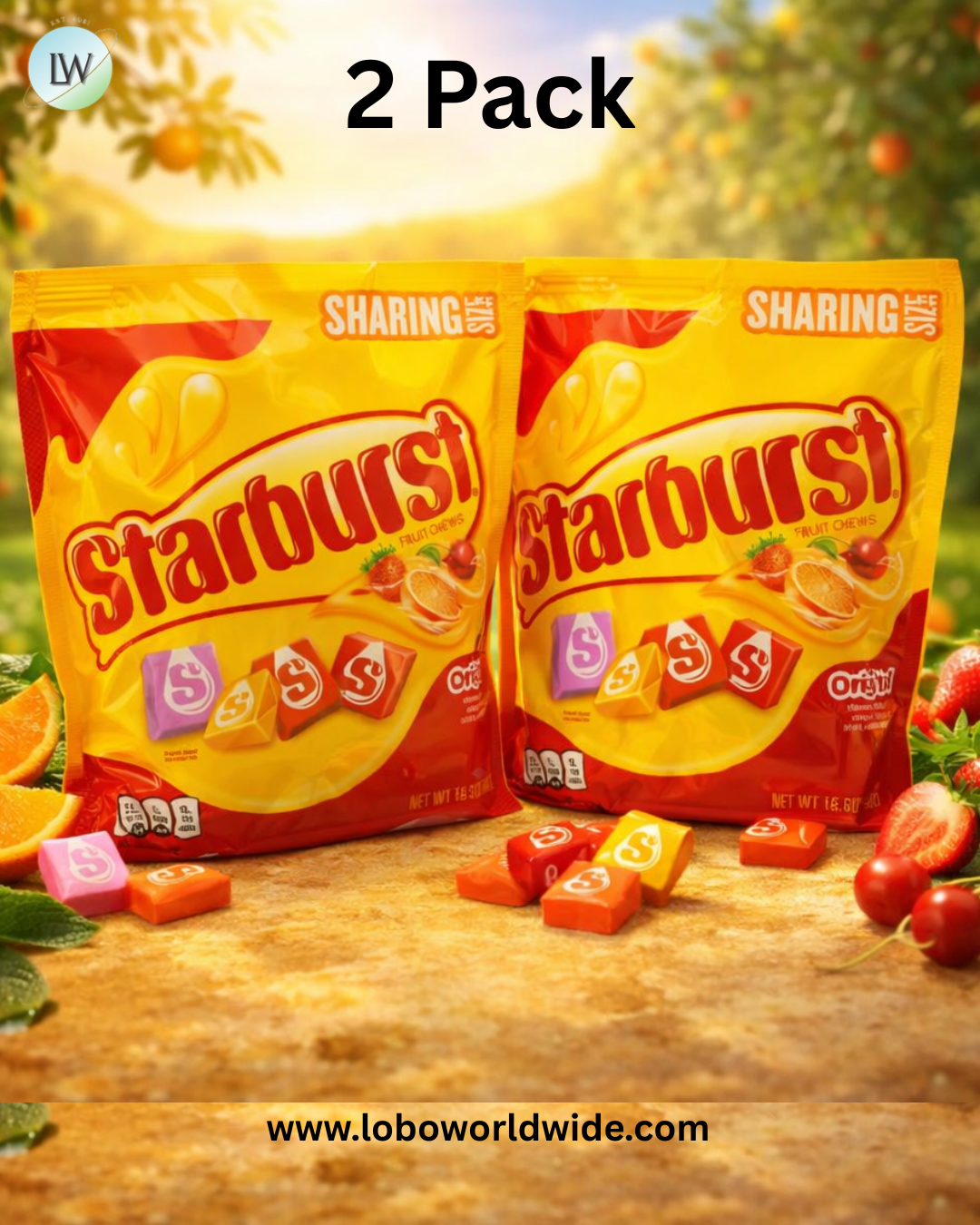 STARBURST Chewy Candy, Sharing Size, Individually Wrapped Fruit Chews Candy, 15.6 oz Resealable Bag