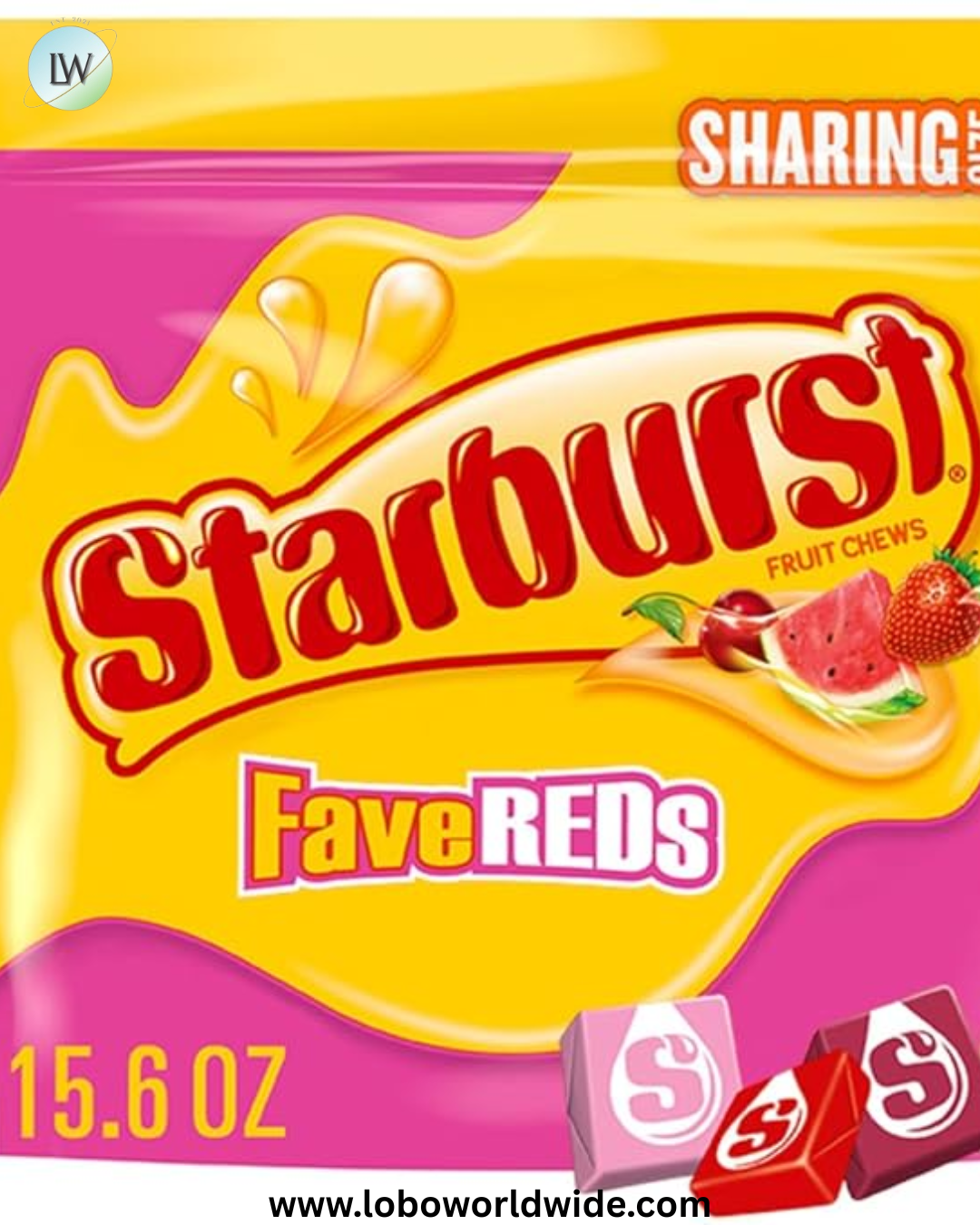 STARBURST FaveREDS Fruit Chews Candy, Chewy Candy, 15.6 oz Sharing Size Bag