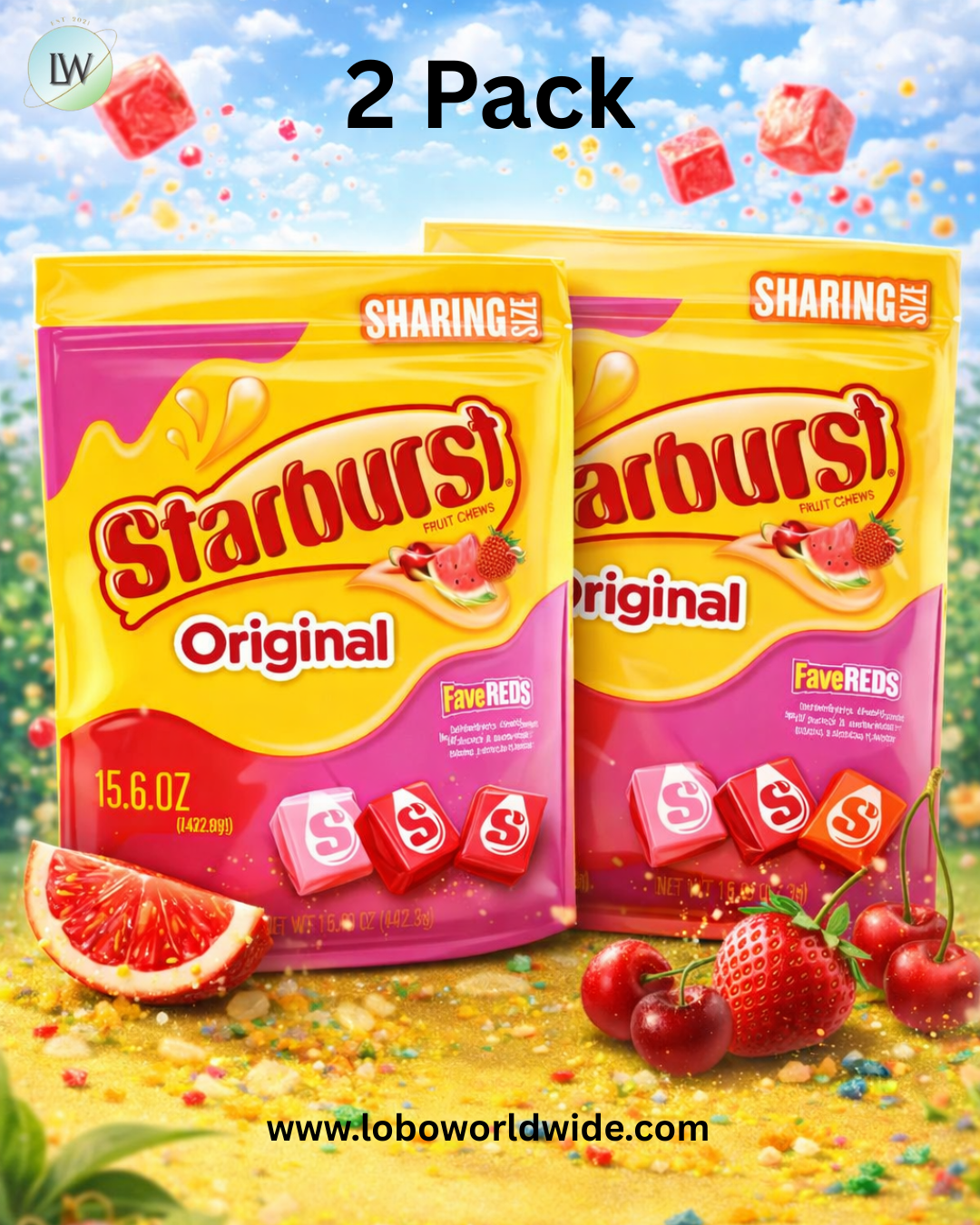 STARBURST FaveREDS Fruit Chews Candy, Chewy Candy, 15.6 oz Sharing Size Bag