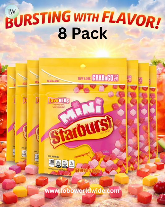 STARBURST Fruit Chews Candy - Minis, 8oz (Pack of 8) - Delicious STARBURST, Bulk Mini Candy, Bulk Box