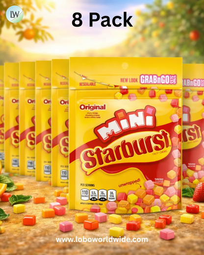 STARBURST Fruit Chews Candy - Minis, 8oz (Pack of 8) - Delicious STARBURST, Bulk Mini Candy, Bulk Box