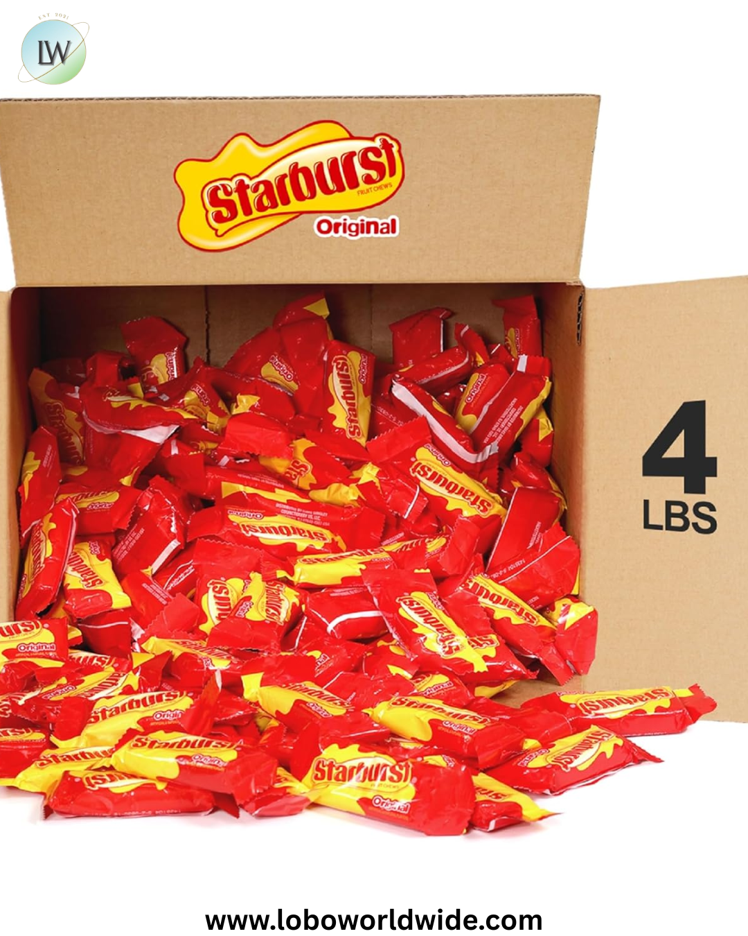 STARBURST Fun Size Chewy Candy Bulk Pack - Bulk Candy Individually Wrapped, 4 Pound Box (304 Pieces)