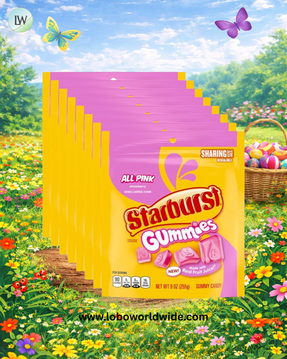 STARBURST Gummies, 5 oz Bag, Pink Snacks, Individually Wrapped Candy Bag (Pack of 12)