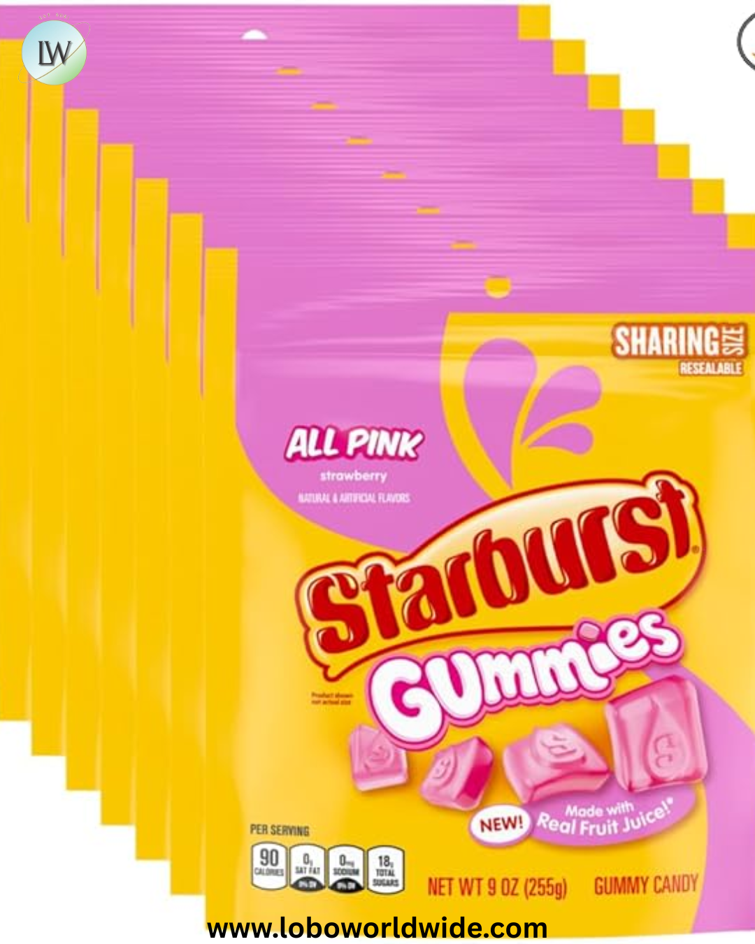 STARBURST Gummies, 5 oz Bag, Pink Snacks, Individually Wrapped Candy Bag (Pack of 12)