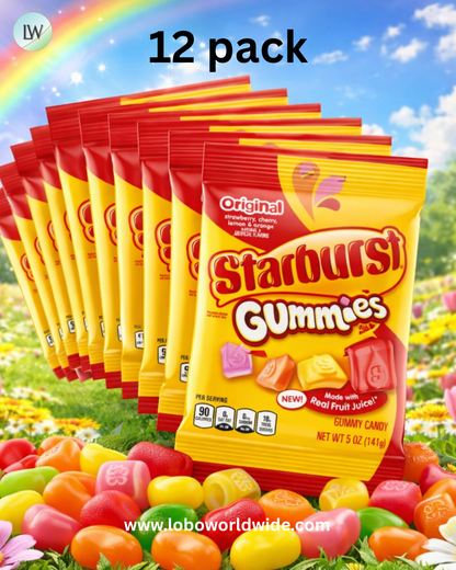 STARBURST Gummies, 5 oz Bag, Pink Snacks, Individually Wrapped Candy Bag (Pack of 12)