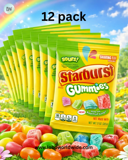 STARBURST Gummies, 5 oz Bag, Pink Snacks, Individually Wrapped Candy Bag (Pack of 12)