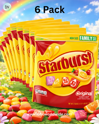 STARBURST Original Full Size Fruit Chews Candy Bulk, Chewy Candy for Parties, 2.07 oz (36 Single Packs)