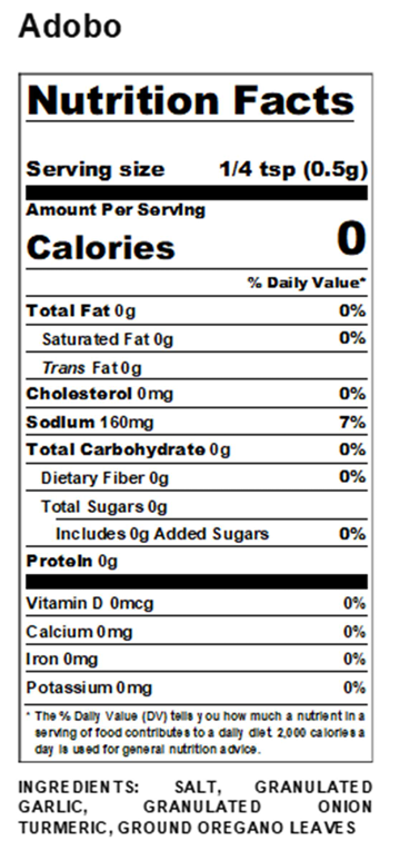 Regal Adobo Seasoning without Pepper (Various Sizes)