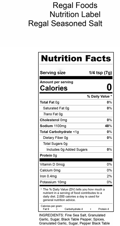 Regal Seasoned Salt (Various Sizes)