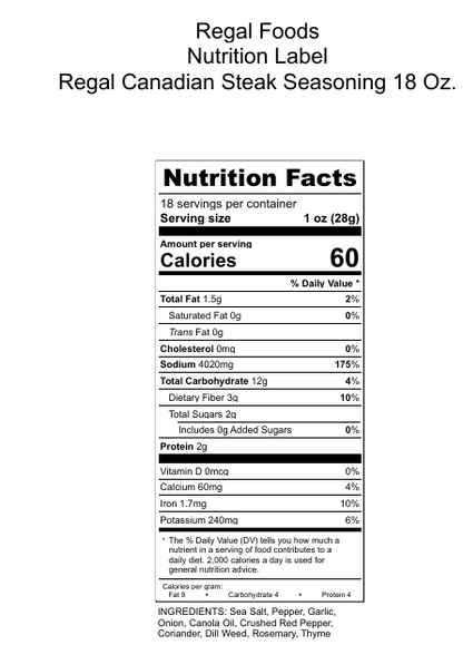 Regal Canadian Steak Seasoning (Various Sizes)