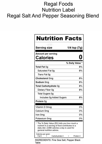 Regal Salt and Pepper Seasoning Blend - 9 oz.