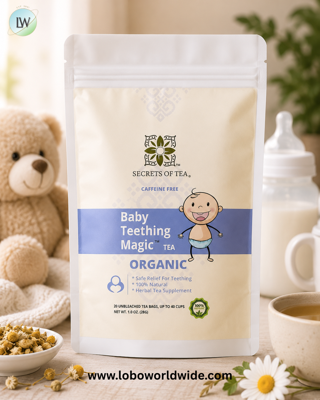 Secrets of Tea, Caffeine Free, 20 Unbleached Tea Bags, 1 oz (28 g)